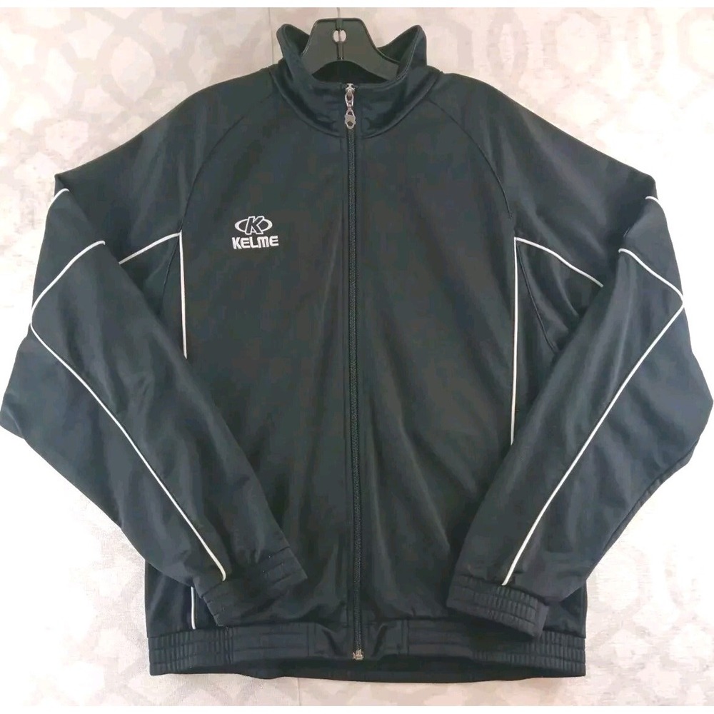 Kelme Sweater Mens Large Black Calcio Soccer Full Zip‎ Sweatshirt